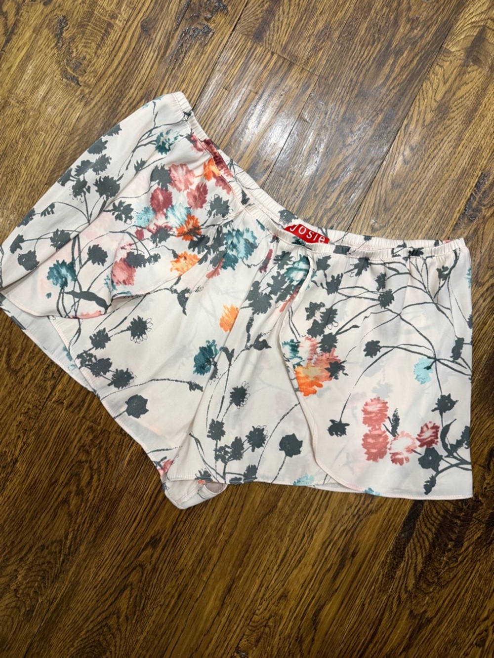 Natori Josie Soft Floral Lounge Shorts in Cream, Coral, Teal & Charcoal